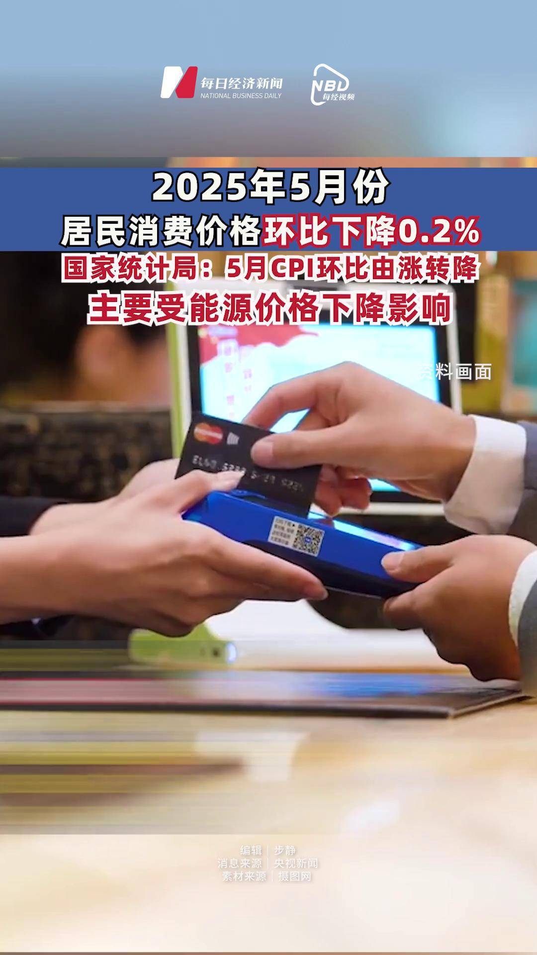 国家统计局：6月份CPI由降转涨主要受工业消费品价格有所回升影响